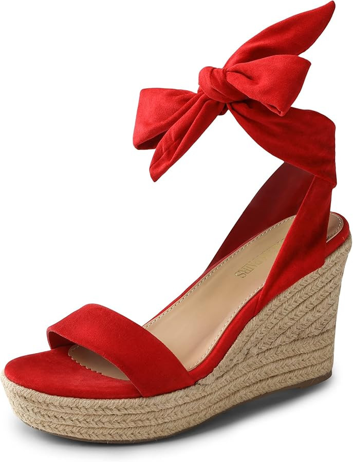 DREAM PAIRS Womens Open Toe Espadrilles Wedges Tie Lace Up Cute Ankle Strap Platform Sandals Dres... | Amazon (US)