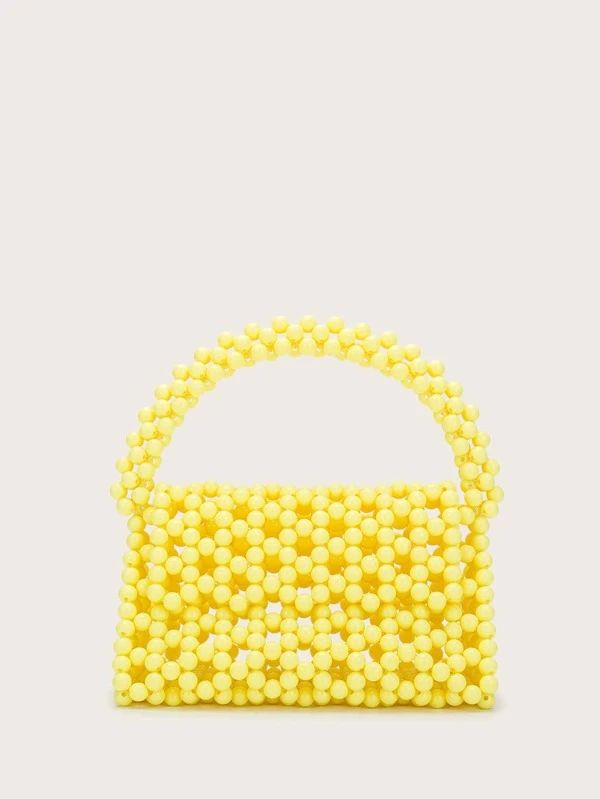 Allover Beaded Satchel Bag | SHEIN