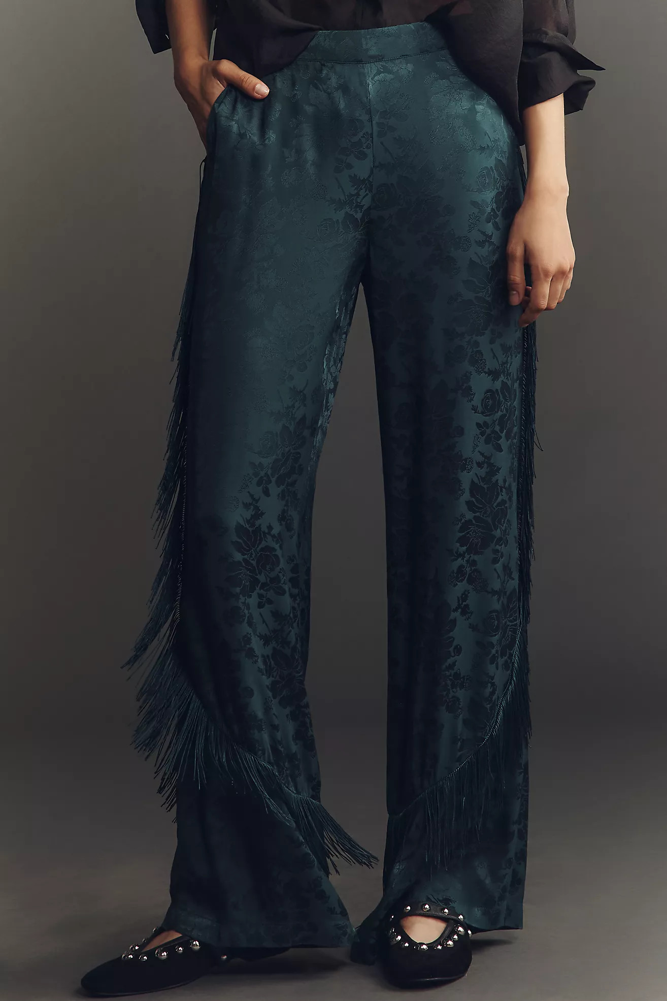 By Anthropologie Patterned Fringe Trouser Pants | Anthropologie (US)