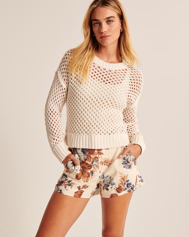 Long-Sleeve Mesh Sweater | Abercrombie & Fitch (US)