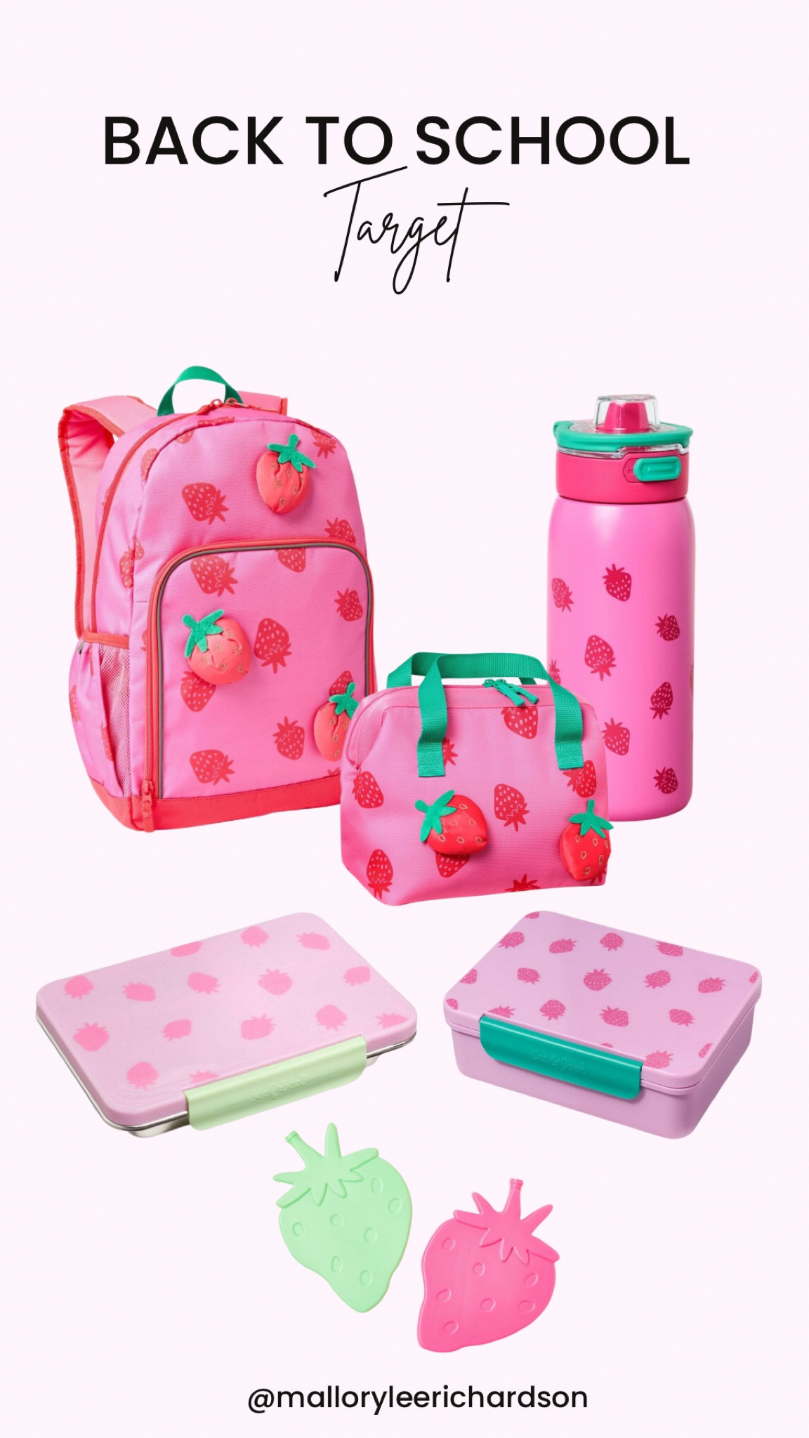 I’m obsessed with this strawberry collection for back to school! 
target, back to school, kids backpack, kids lunch box, kids water bottle, strawberry backpack, cat & jack, kids

#LTKItBag #LTKFamily #LTKKids