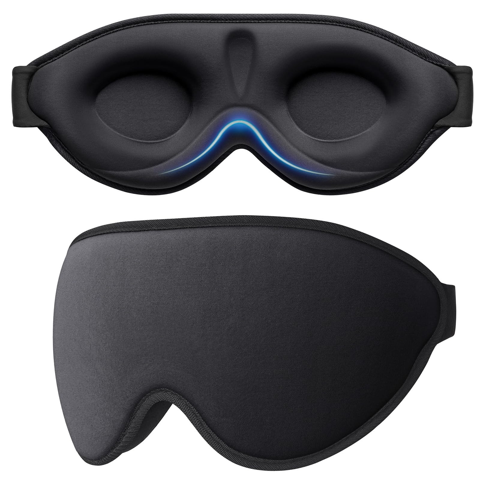 Gritin Schlafmaske für Seitenschläfer, 3D Augenhöhlen Schlafbrille mit Verstellbar Gummiband, ... | Amazon (DE)