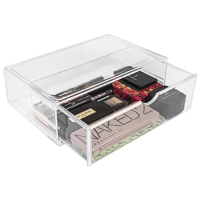 Sorbus Acrylic Cosmetics Makeup and Jewelry Storage Case X-Large Display Sets –Interlocking Sco... | Amazon (US)