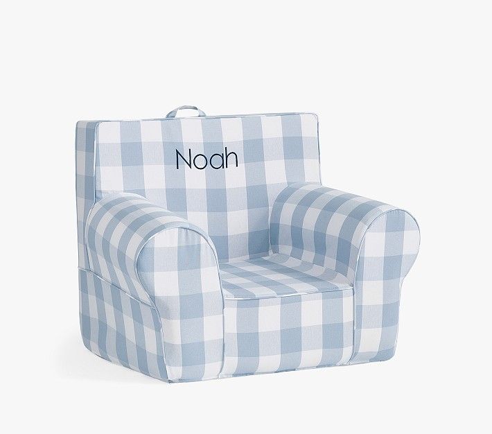 Kids Anywhere Chair®, Chambray Blue Twill with Buffalo Check | Pottery Barn Kids
