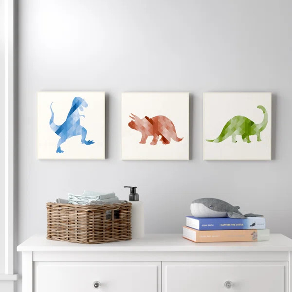 Turrell Dinosaurs Decorative Plaque 3 Piece Set Framed Art | Wayfair North America