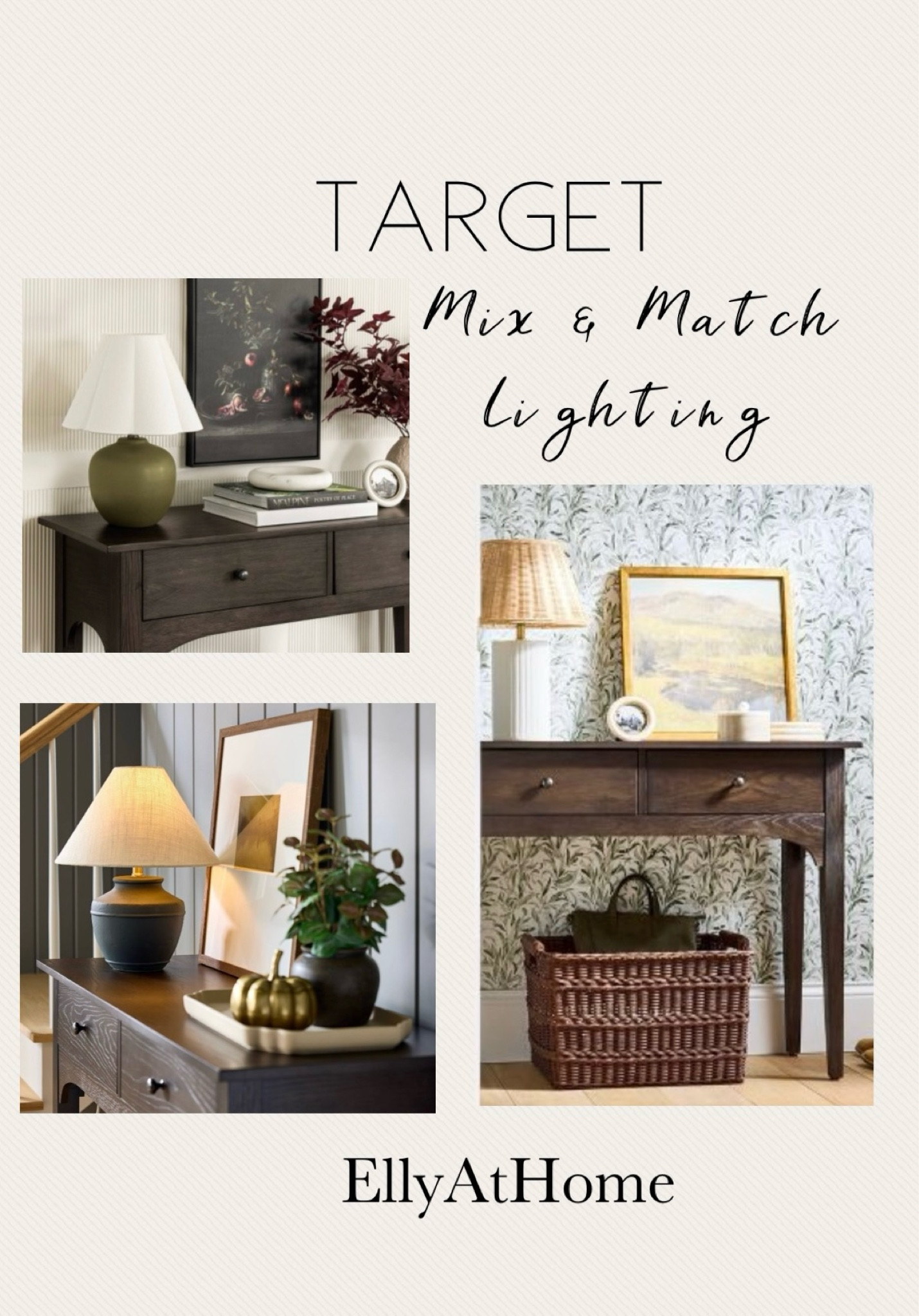 New Studio McGee mix and match lighting at Target. Shop table lamps, shades, console table, wallpaper, basket, home decor accessories. Free shipping. 

#LTKHome #LTKFindsUnder50