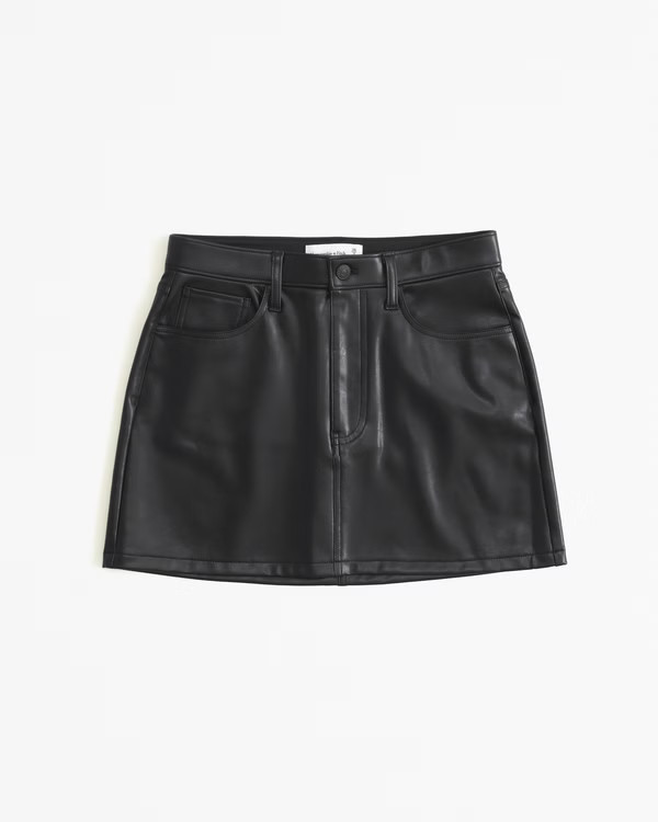 Vegan Leather 5-Pocket Mini Skirt | Abercrombie & Fitch (US)