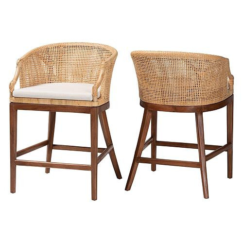 bali & pari Lumajang Counter Stool with Natural Rattan Frame | HSN