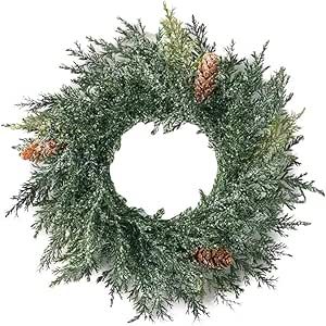 Frosted Arborvitae & Pinecone Accent Wreath | Amazon (US)