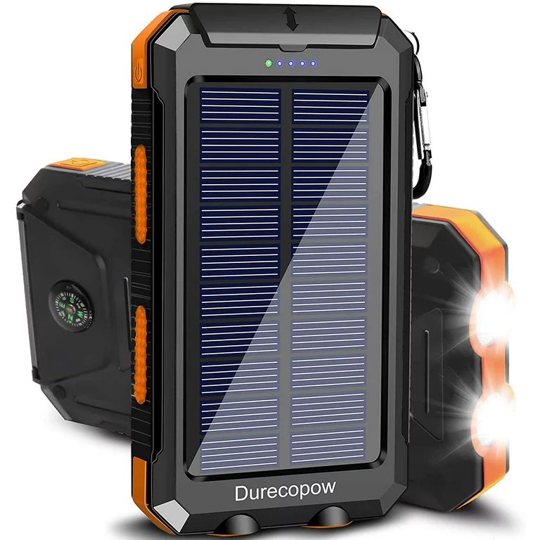 Durecopow 20000mAh Solar Charger for Cell Phone iPhone, Portable Solar Power Bank with Dual 5V US... | Walmart (US)