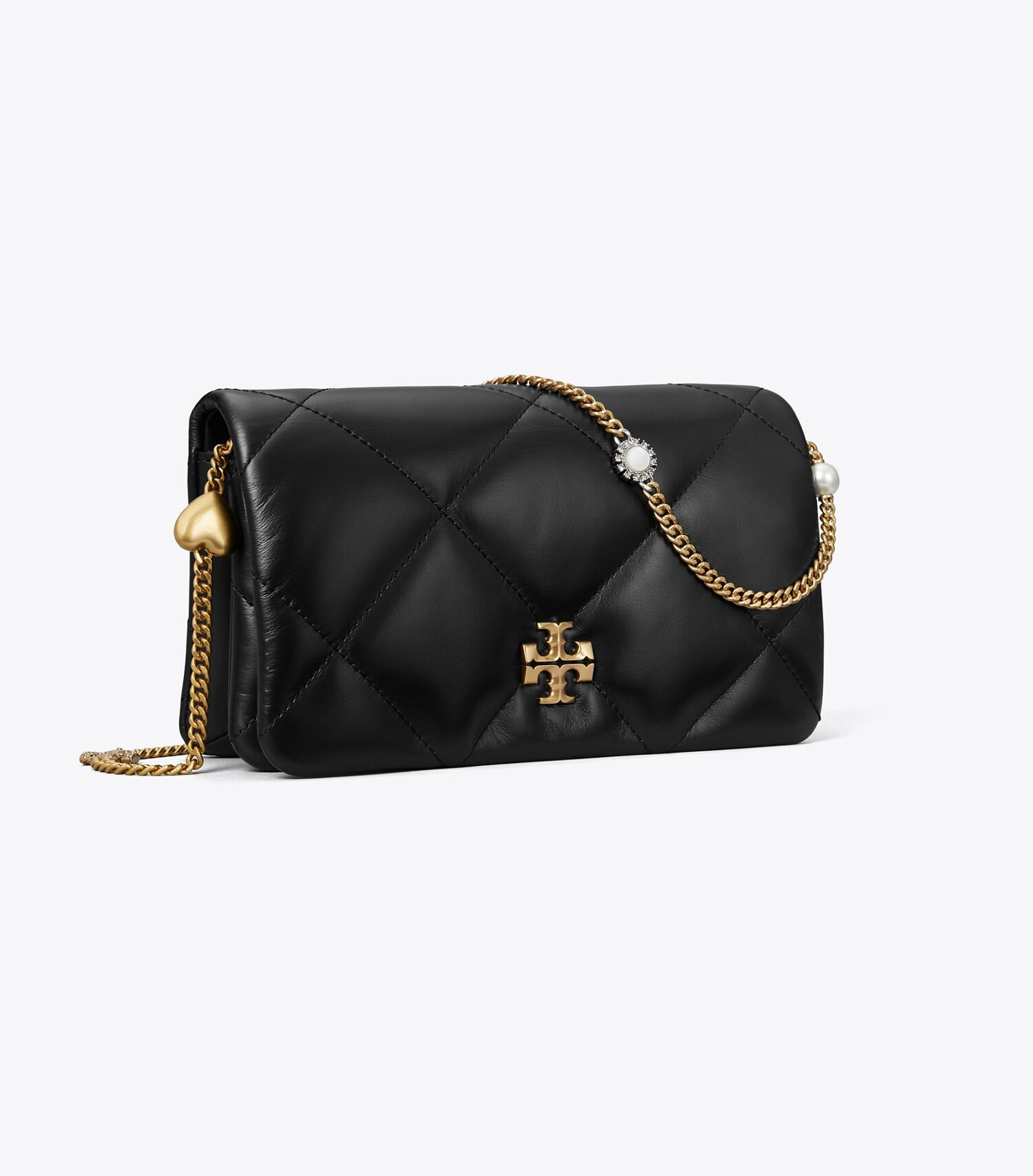 Kira Charm Diamond Quilt Chain Wallet: Women's Designer Mini Bags | Tory Burch | Tory Burch (US)