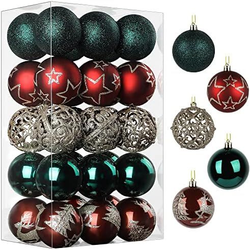 Amazon.com: SHareconn 30ct 60mm/2.36" Christmas Balls Ornaments, Shatterproof Plastic Decorative ... | Amazon (US)