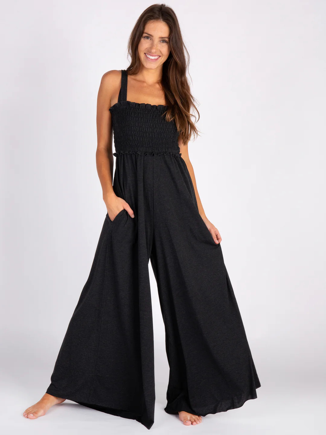 Harper Knit Jumpsuit - Charcoal | Natural Life