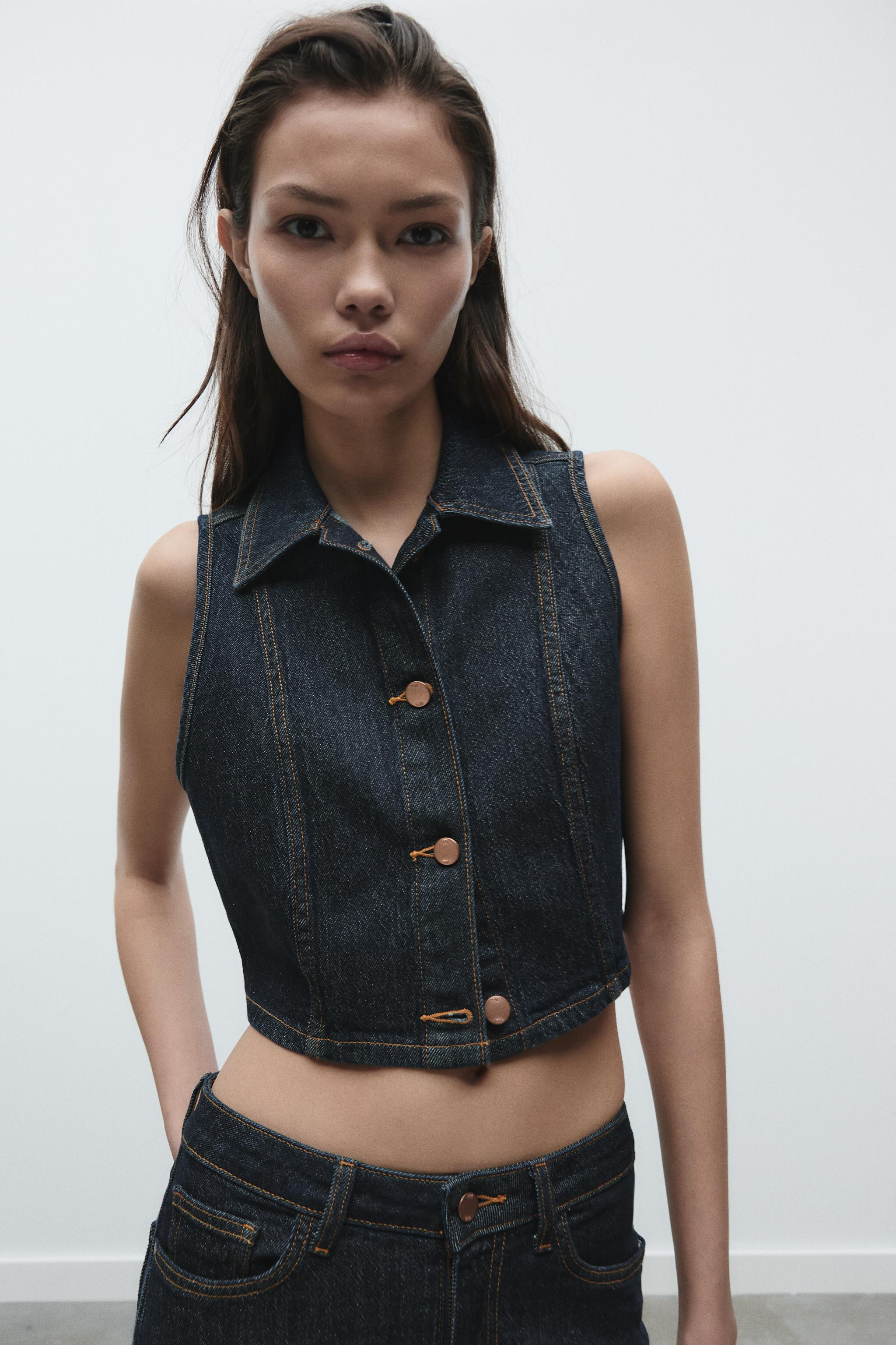 Z1975 SHORT DENIM VEST | Zara US