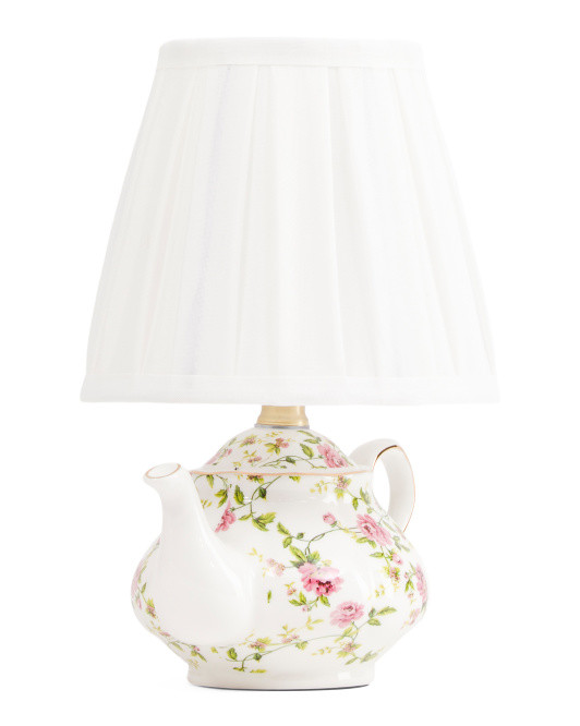12.5in Ceramic Floral Teapot Table Lamp | TJ Maxx