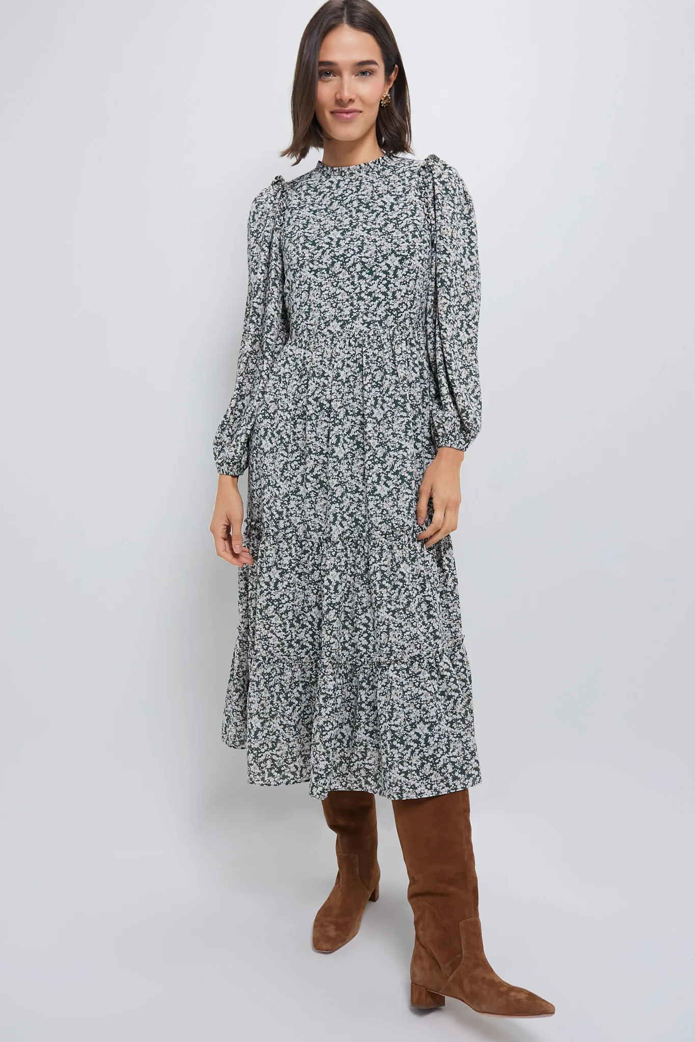Green Floral Jesse Midi Dress | Tuckernuck (US)