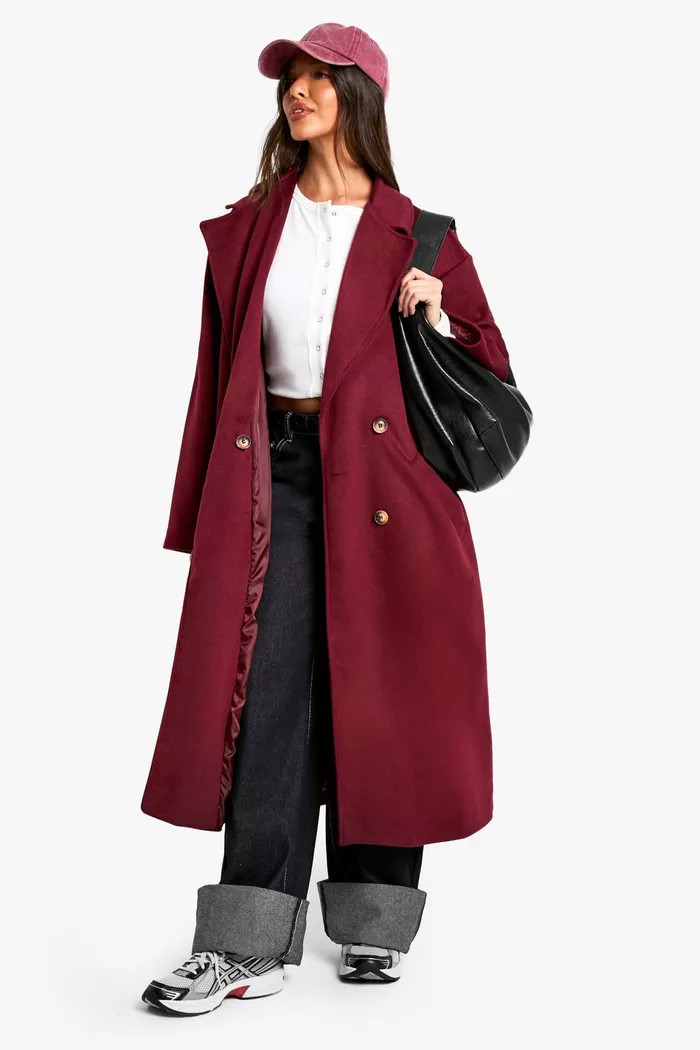 Double Breasted Oversized Coat | boohoo (US & Canada)