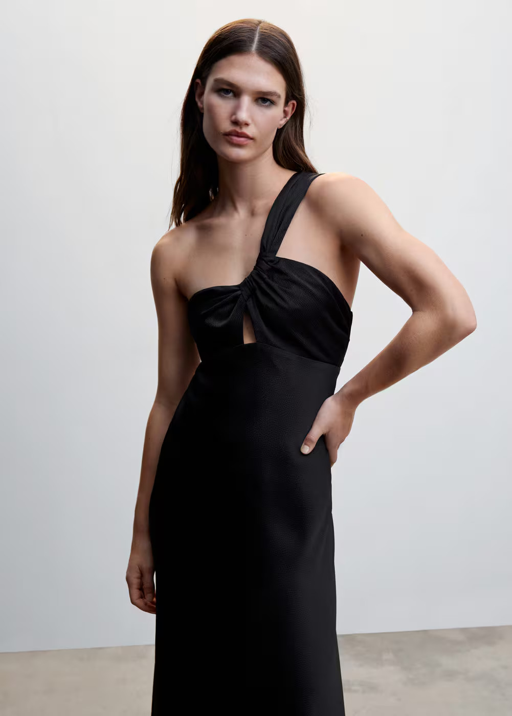 Asymmetrical satin dress -  Women | Mango USA | MANGO (US)