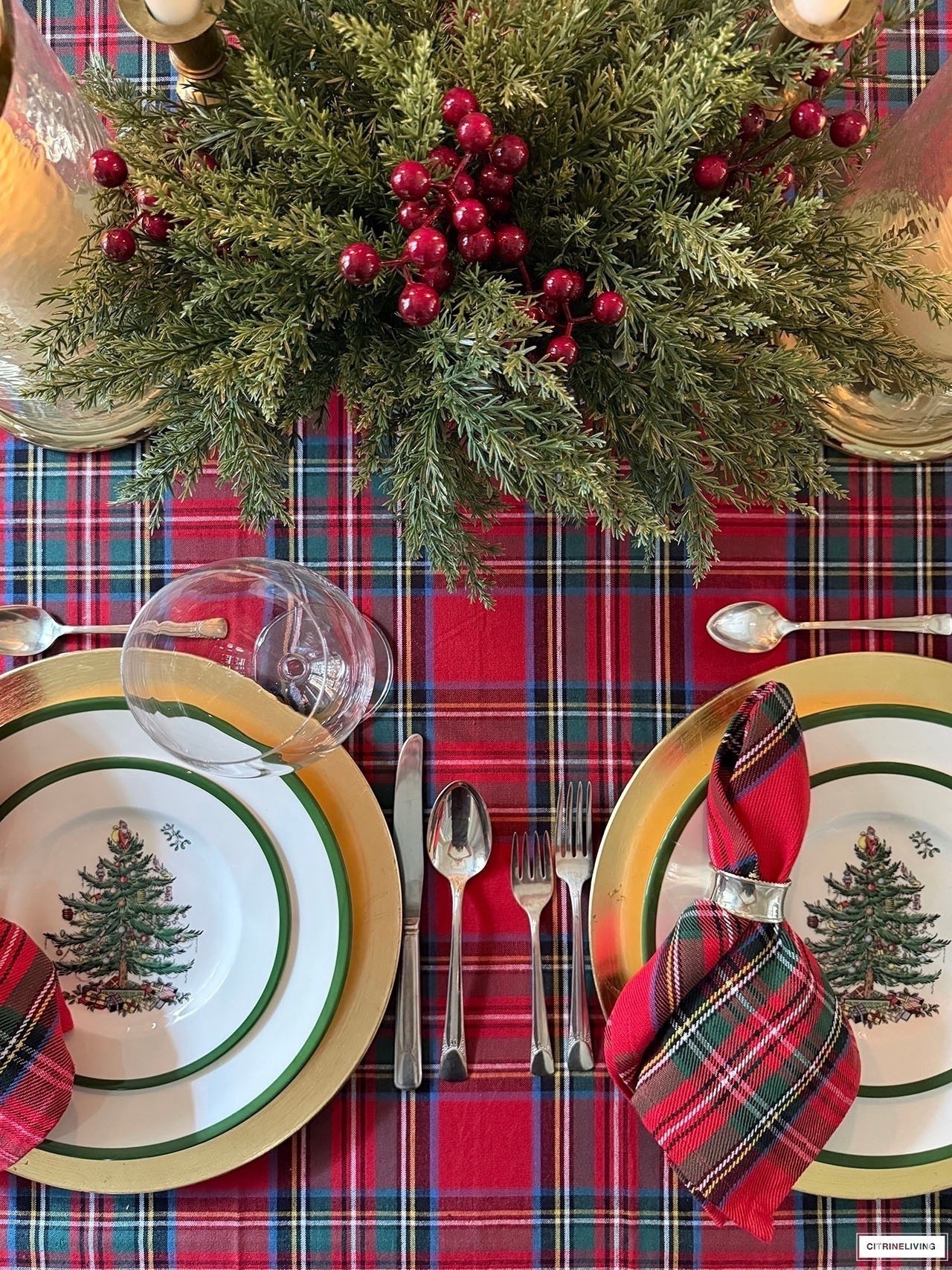 Create a chic and festive tablescape in layers of gorgeous red tartan, nostalgic dishware, greenery and hurricane lanterns Christmas decor, holiday decor, holiday style, Christmas home finds

#LTKSeasonal #LTKHoliday #LTKHome