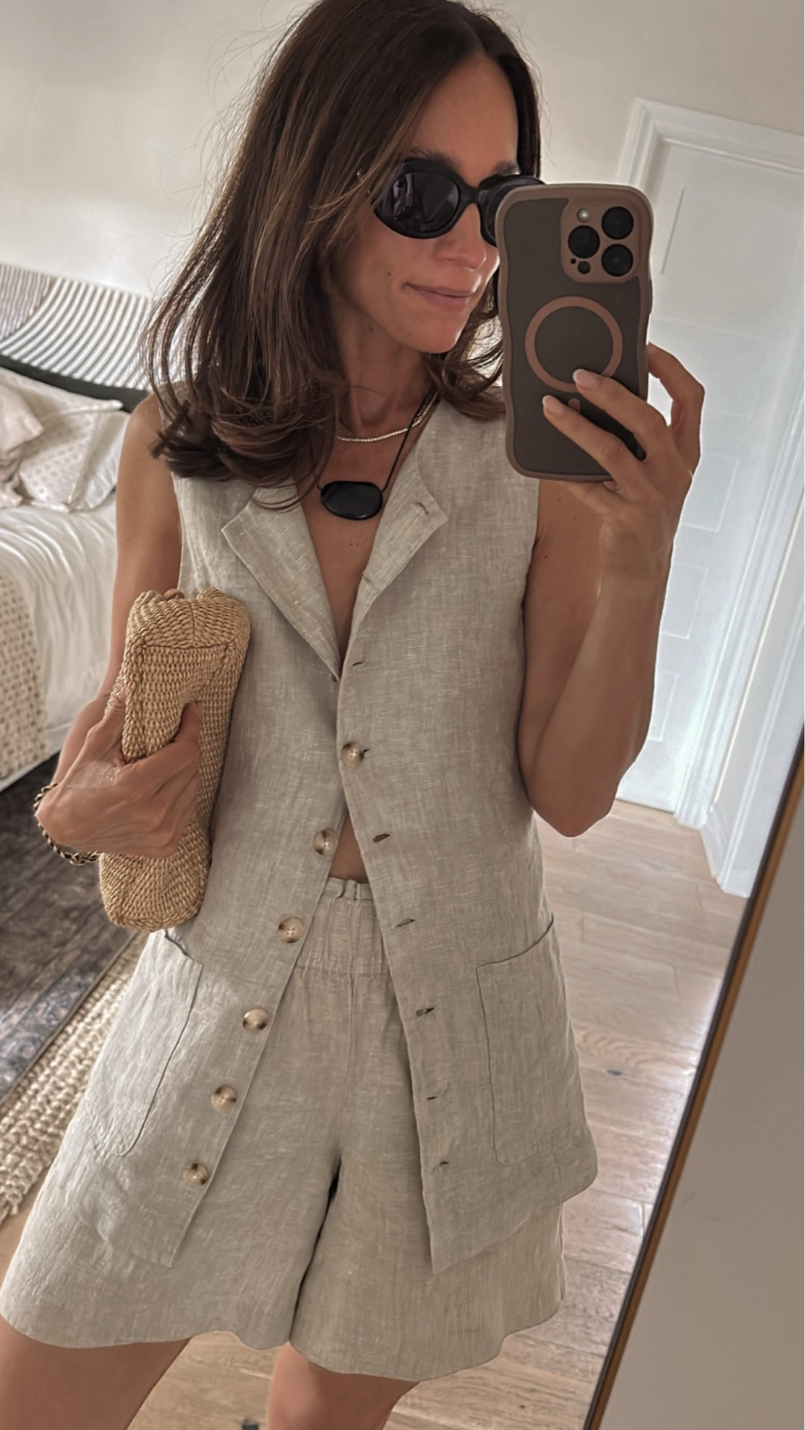 The perfect summer linen from @Quince quince… soft, elevated, and chic. This longline vest + linen shorts combo comes in just under $90. Everything runs true to size and comes in multiple colorways. #quincepartner

#LTKOver40