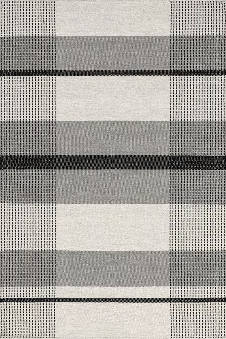 Grey Portland Plaid Wool  Area Rug | Rugs USA