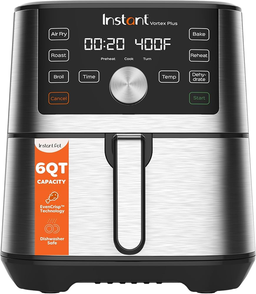 Instant Pot 6QT VORTEX Plus Air Fryer, 6-in-1, Air Fry, Broil, Dehydrate, Crisp, Roast, Reheat, B... | Amazon (US)