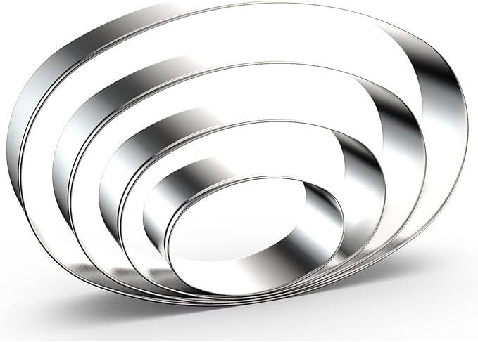 Oval Cookie Cutter Set Large - 5 Inch, 4 Inch, 3 Inch, 2 Inch - Geometric Frame Plaque Cookie Cut... | Amazon (US)