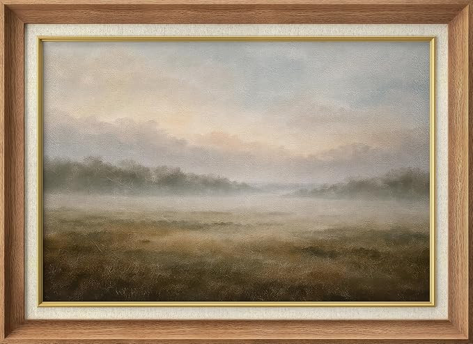 SIGNWIN Premium Frame Art Silent Fog Over an Open Field Illustrations Fine Art Traditional Iconic... | Amazon (US)