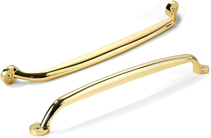 10 Pack 10 inch Hole Center Polished Brass Cabinet Pulls - Heavy Duty Solid Drawer Hardware Handl... | Amazon (US)