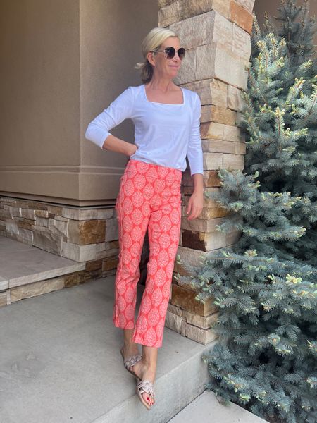How chic are these stretchy pull in pants?!?!  They are comfy and cute at the same time! 

#LTKOver40 #LTKSaleAlert #LTKStyleTip