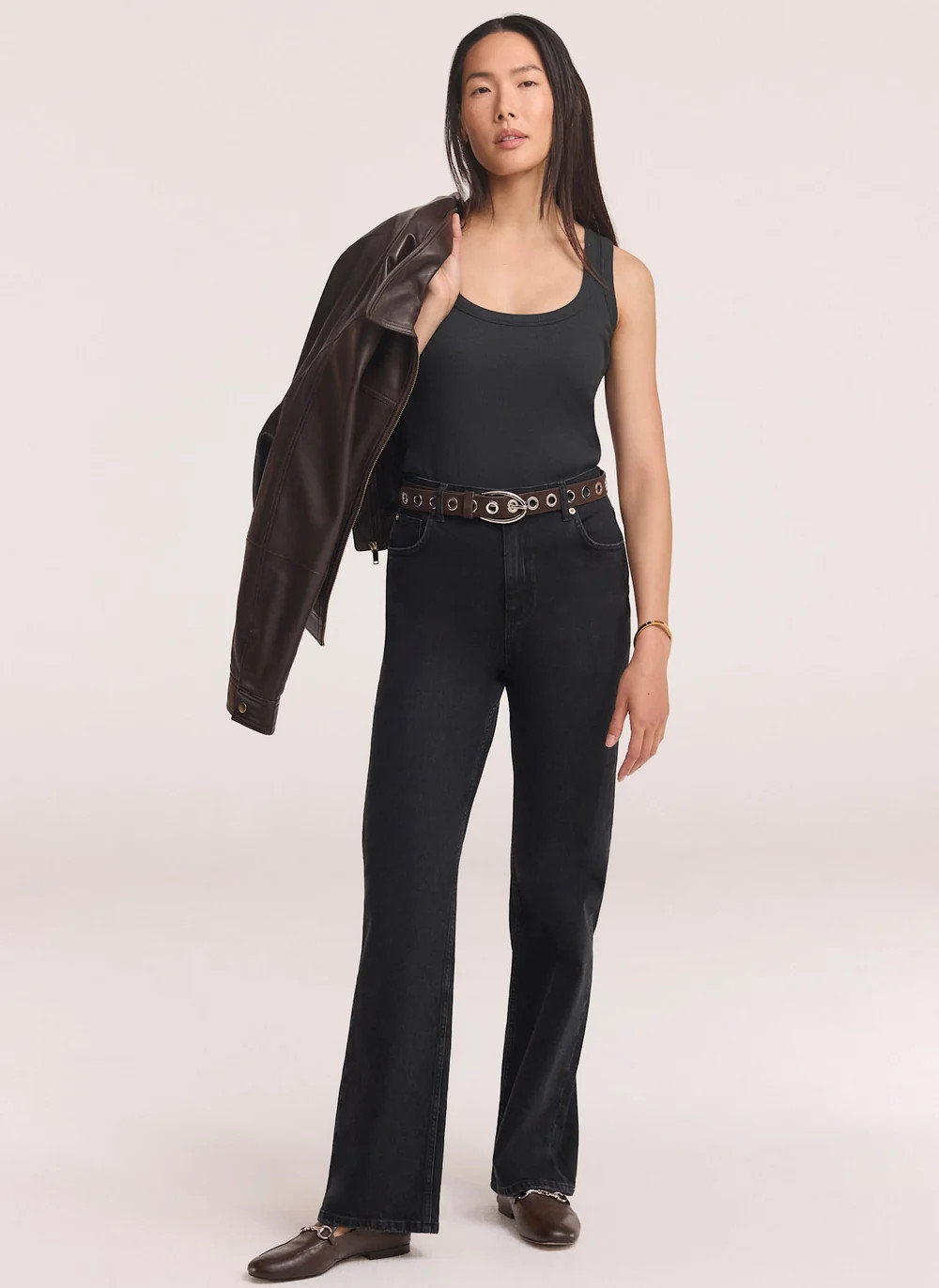 Washed Black 90s Straight Jeans | Mint Velvet - ROW