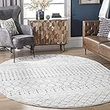 nuLOOM Moroccan Blythe Area Rug, 5' x 8' Oval, Grey/Off-White | Amazon (US)