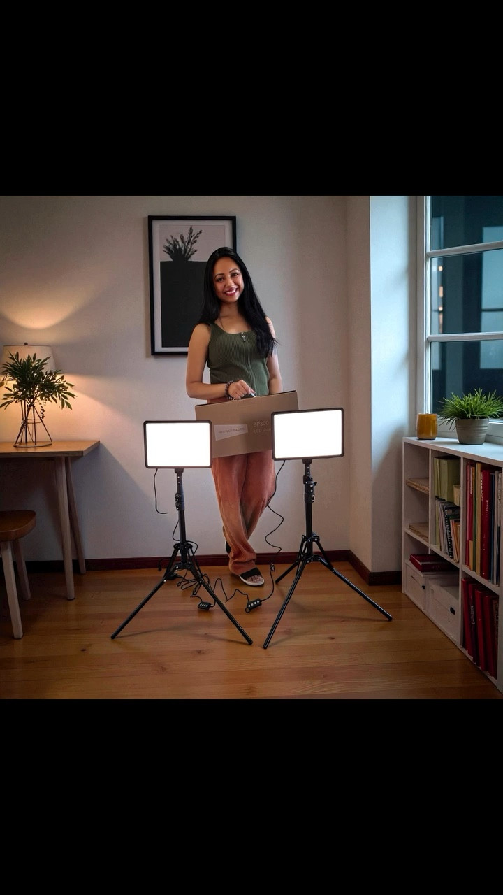 Light panels,Tripod Stands and Phone Holders
This is exactly what I needed @neewer 

NEEWER Basics 2Pcs LED Light Panel
It also comes with clamp for the phone 
I have to say that these pair of lights definitely elevated my videos quality.
I like that it comes in pairs because now the brightness is even on both sides 
they’re very easy to assemble, took me less than five minutes
The lights have 5 different temperatures and 4 brightness levels.

Lights do not come with a wall adapters 

Link 
https://geni.us/NEEWER-BP300_NEW

#neewer #NEEWERTryout #bp300 #led #light #rjkunjan #keepsmiling #2025

#LTKGiftGuide #LTKHoliday #LTKCyberWeek