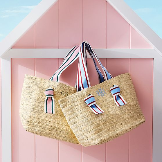 Ribbon Straw Beach Tote | Mark and Graham