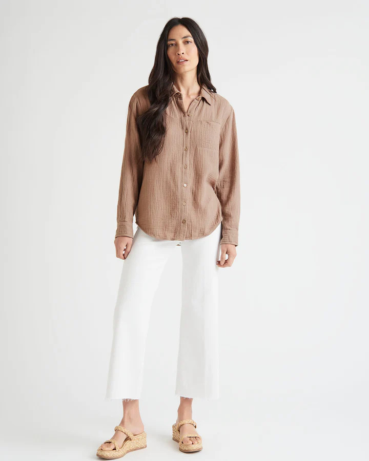 Kit Gauze Button Down Shirt | Splendid
