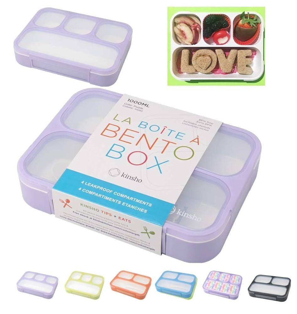 kinsho Bento Lunch Box for Kids Lunch-Boxes for Women Adults Girls Boys | Snack Containers for To... | Amazon (US)