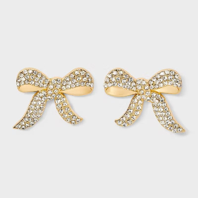 SUGARFIX by BaubleBar Bow-Dazzled Earrings - Gold | Target