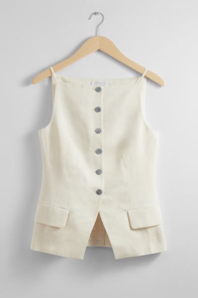 Tailored Strappy Waistcoat - White - Ladies | H&M GB | H&M (UK, MY, IN, SG, PH, TW, HK)