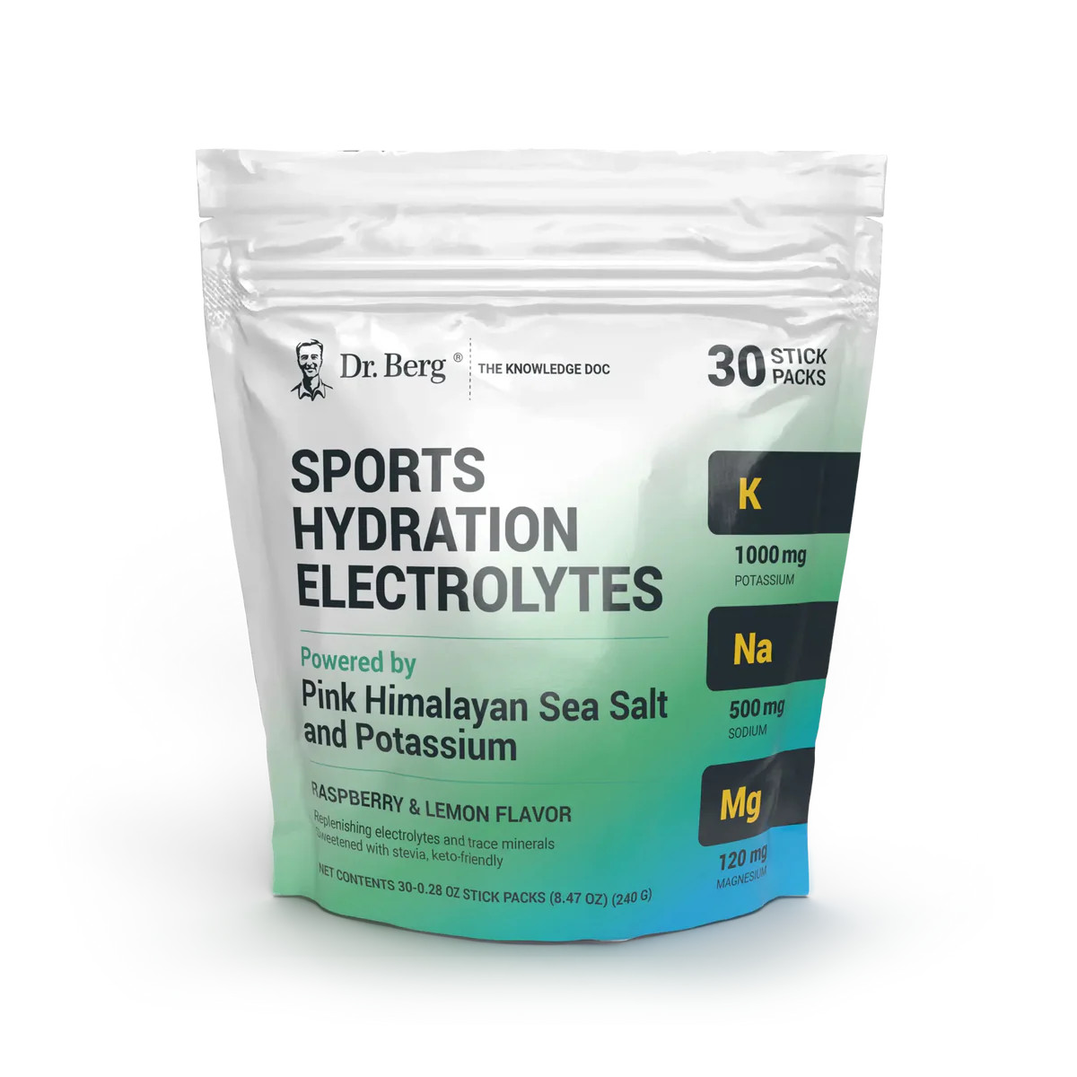Sports Hydration Electrolytes with Pink Himalayan Sea Salt - Raspberry | Dr Berg