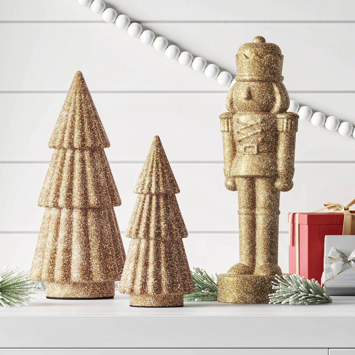 2pc Glittered Christmas Tree Figurine Set - Wondershop™ | Target