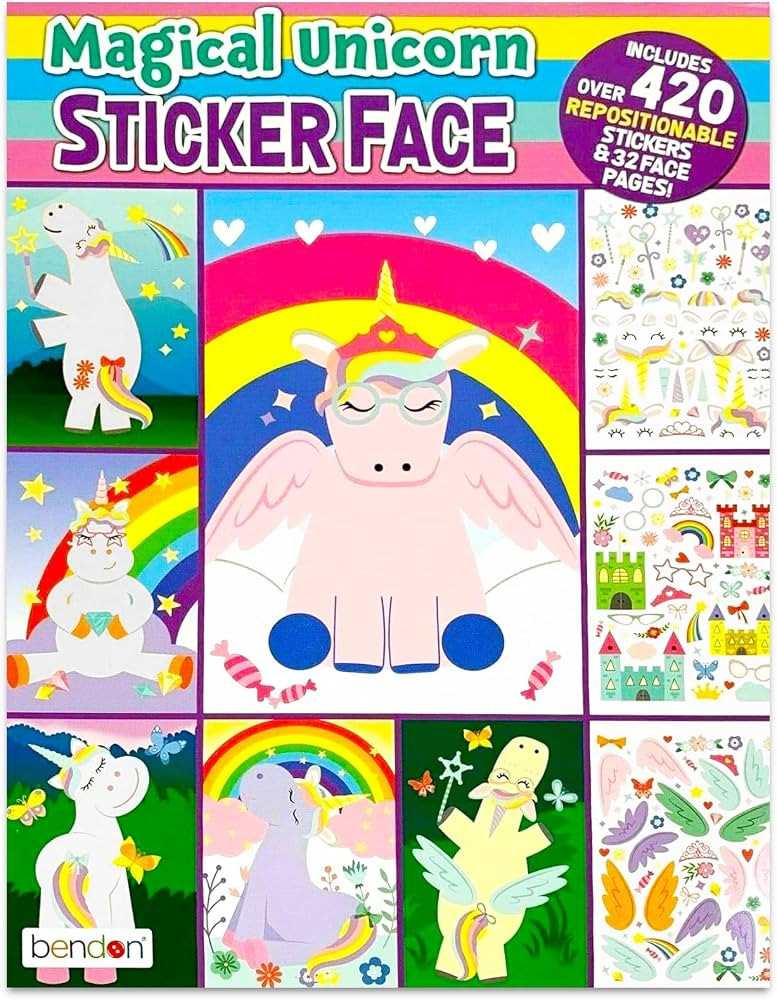 Bendon Magical Unicorn Sticker Book, 420 Stickers, 32 Unicorn Pages, Arts & Crafts, Kids Party Su... | Amazon (US)