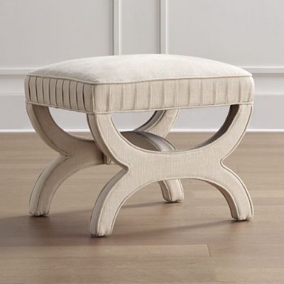 Theo Upholstered Stool | Frontgate | Frontgate