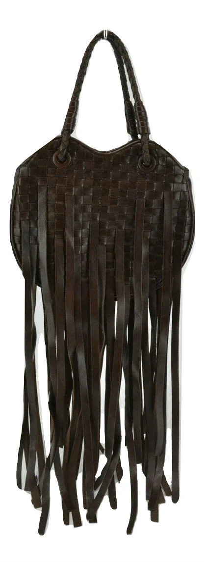 Bottega Veneta Brown Fringe Mini Bag | Keeks Designer Handbags