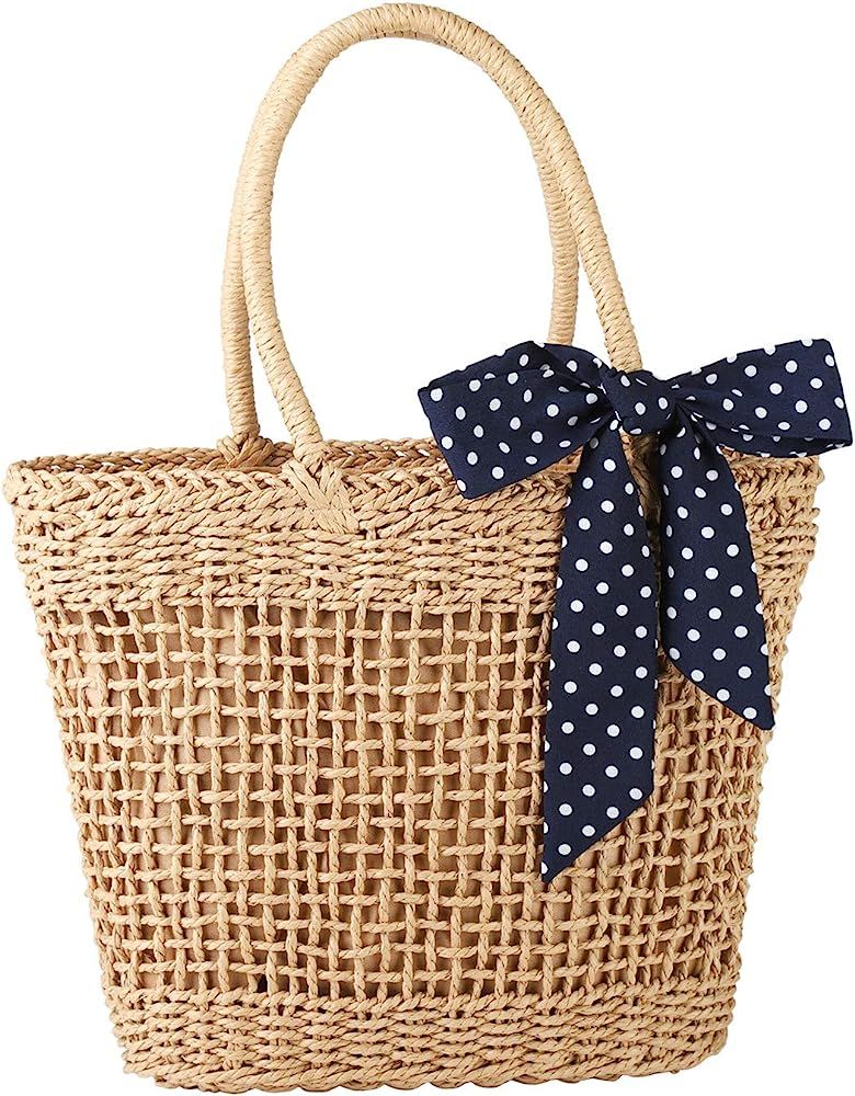 YXILEE Straw bag - beach bags for women handbags totes - Weaving Vacation Bag - Summer purses - B... | Amazon (US)