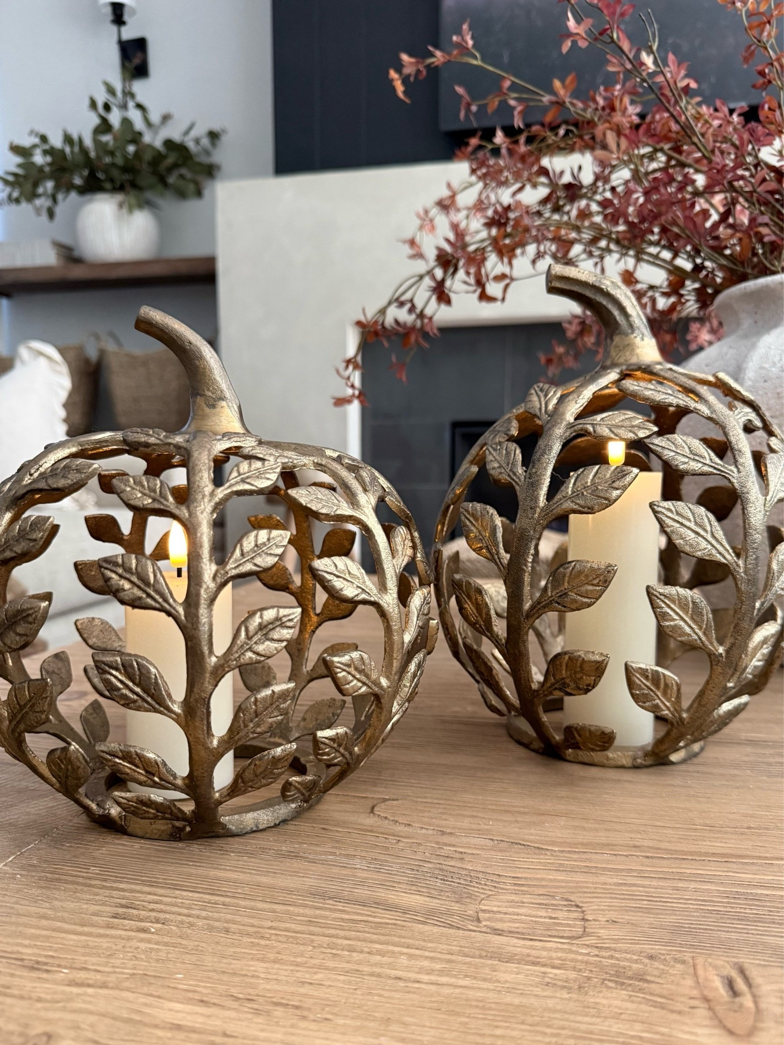 Fall elegance ✨ these are the prettiest bronze pumpkins. They have openings at the bottom for a candle. So pretty! 
Fall ready home

#LTKfall #LTKhome