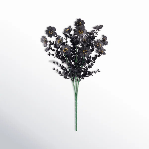 12 Bundles of Black Faux Silk Daisies Artificial Halloween Flowers for Outdoor Use | Joss & Main