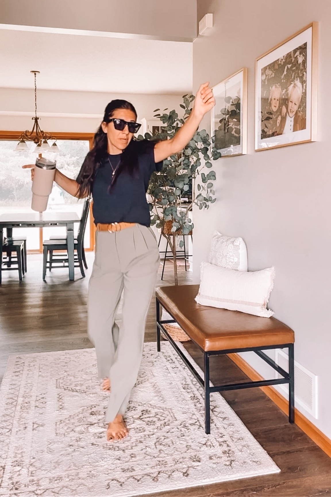 Casual outfit & front entry home decor linked from todays reel!

Trailered pants fit tts
Small in tee
Abercrombie style
Abercrombie and Fitch 
I own 2 of these area rugs, one here & one at the front door!
Gold frames, gallery wall
Light fixture 
Amazon finds 
Workwear, office outfit 
Target finds 


#LTKstyletip #LTKworkwear #LTKhome