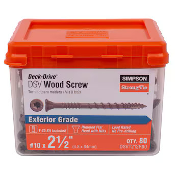 Simpson Strong-Tie #10 x 2-1/2-in Wood to wood Deck Screws ( 80 -Per Box ) | Lowe's