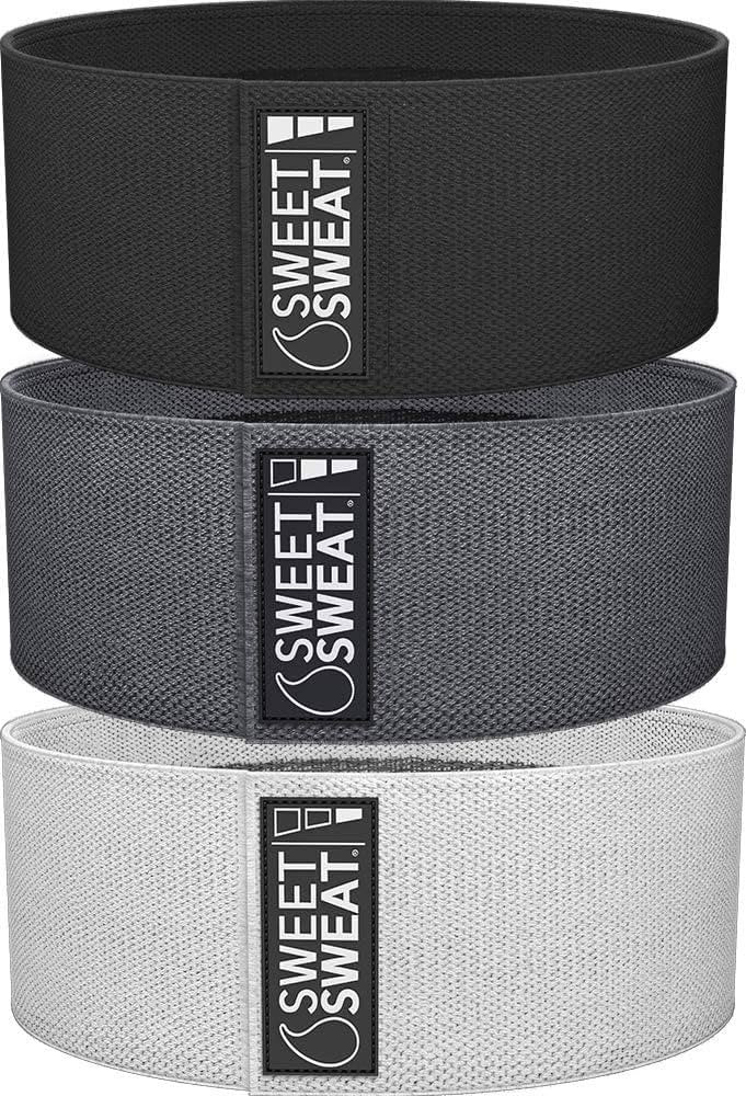 Sweet Sweat Hip Bands and Resistance Set with 3 Levels of Resistance | Non-Slip Fabric Booty Band... | Amazon (US)