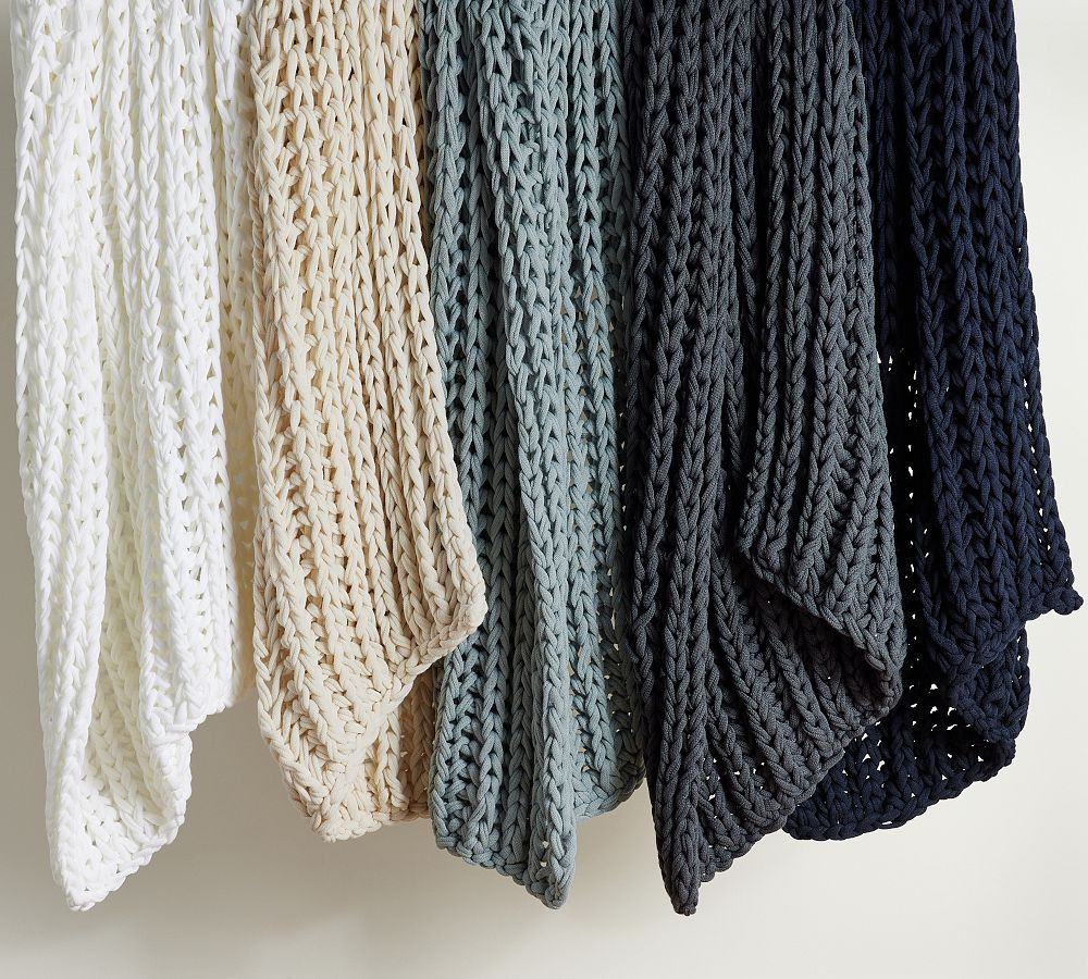 Colossal Ribbed Handknit Throw Blanket | Pottery Barn (US)